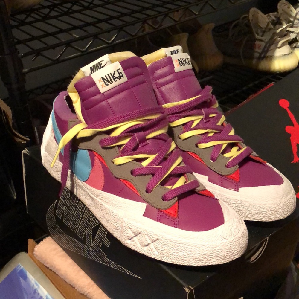 🔥🔥🔥 Like New NIKE SACAI KAWS Blazer Low Purple Dusk Unisex Sneakers 🔥🔥🔥 - Picture 16 of 17